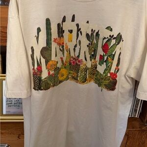 Market White T-Shirt Floral / Cactus Design